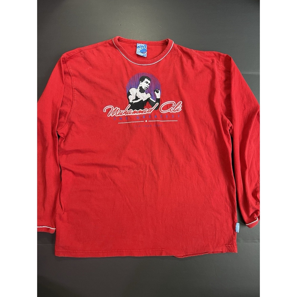 Vintage Platinum Fubu Muhammad Ali Longsleeve Shirt Men's 2XL - Red